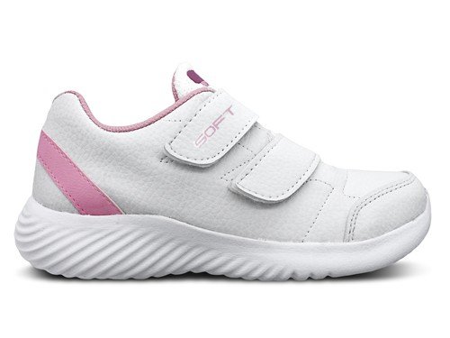 Zapatillas Escolar Unisex Abrojos Lisas Negro Blanco Soft 9300