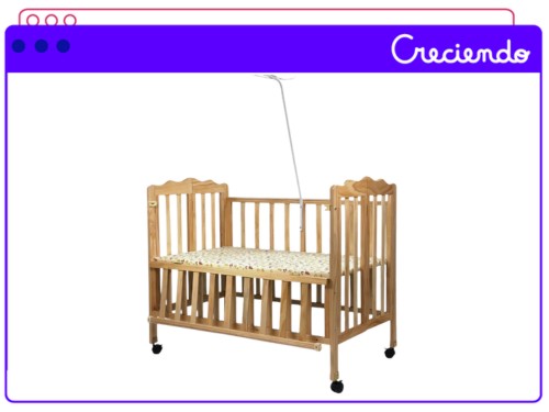 Cuna De Bebé Charriot Mega Baby De Madera Plegable Con Tul Mosquitero