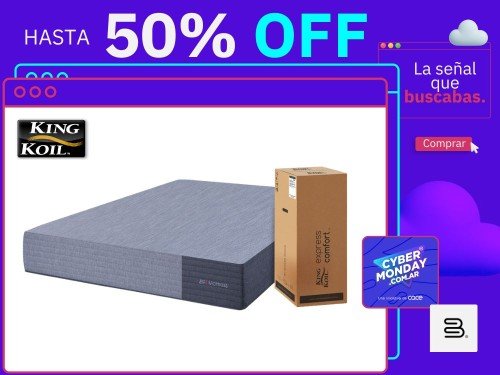 Colchon King Koil Express G24  1 Plaza 2 Plazas Queen Espuma En Caja