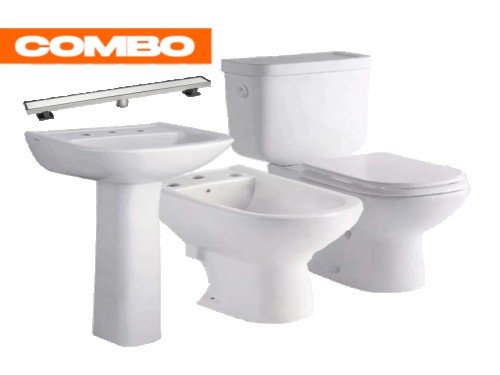 COMBO BARI 5 PIEZAS + ASIENTO + DESAGUE LINEAL ATRIM