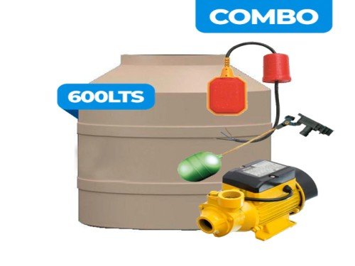 COMBO TANQUE 600L TRICAPA + BOMBA + AUTOMATICO + FLOTANTE