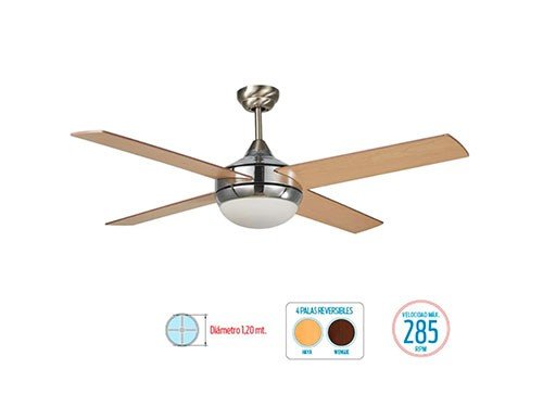 Ventilador de Techo 48" Haya/Wengue Liliana