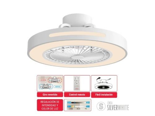 Ventilador De Techo Con Luminaria Led Liliana