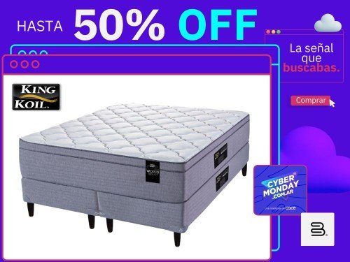 Sommier Colchon King Koil Bradford Queen 200 x 160 Espuma Alta Pillow