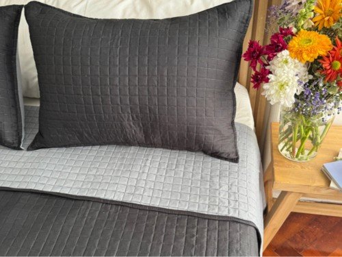 Kit Cubrecama MARBELLA QUEEN gris-negro