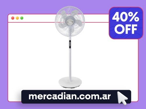 Ventilador De Pie 16" Liliana Blanco Aspas Transparentes VP16M