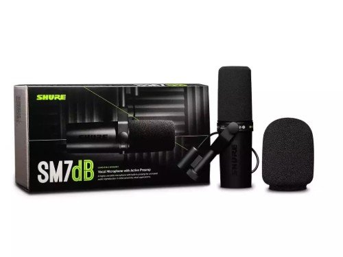 Micrófono vocal dinámico Shure SM7dB con preamplificador integrado