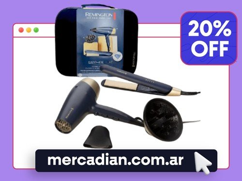 Combo Remington Plancha Alisadora D26A + Secador De Pelo S31A Sapphire