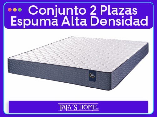 Colchon Espuma de Alta densidad Serta 2 Plazas 140x190x24