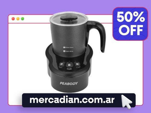 Espumador De Leche Automático 250 Ml Peabody PE-MF2316