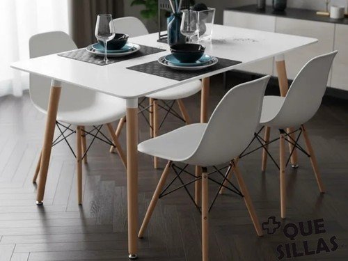 Mesa De Comedor Rectangular Eames Madera 120 X 80