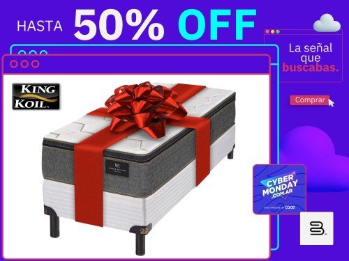 Colchon Sommier De Regalo King Koil Finesse – 1 1/2 Plaza 190 x 90