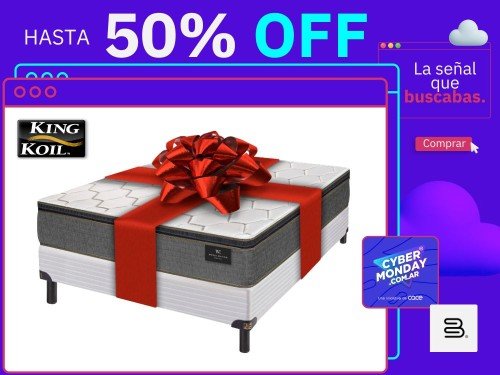 Colchon Sommier de Regalo Resortes King Koil Finesse 2 Plazas 190x140