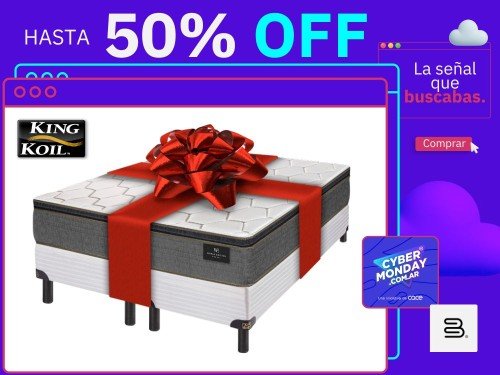 Colchon Sommier De Regalo King Koil Finesse Queen 200 x 160 Resortes