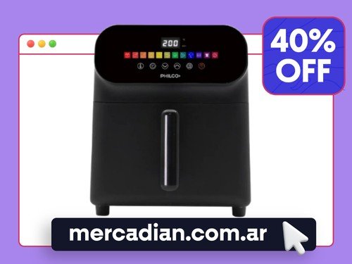 Freidora De Aire Digital 6 Lts Philco FR256PHP 1700W