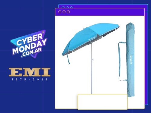 SOMBRILLA TIPO PLAYA 1.8 MTS CELESTE PASTEL