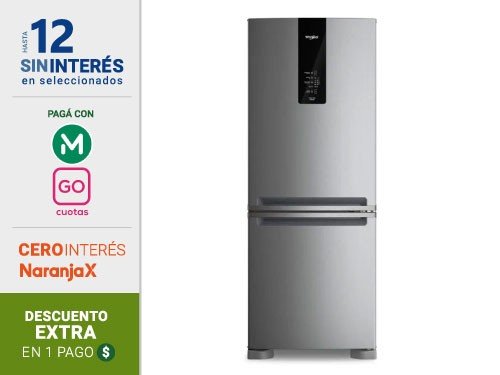 Heladera No Frost Whirlpool WRE57CK 449 Lt Inverter Platinum