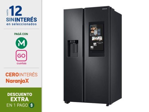 Heladera Side by Side Samsung RS27T5561B1 Family Hub 685L Black Inox