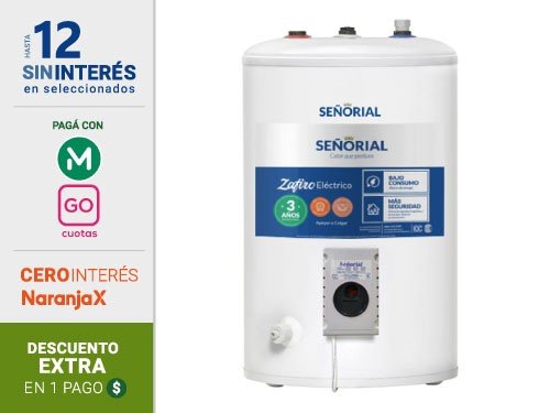 Termotanque Señorial Electrico 50Lts Linea Zafiro TESZ65 C.Sup