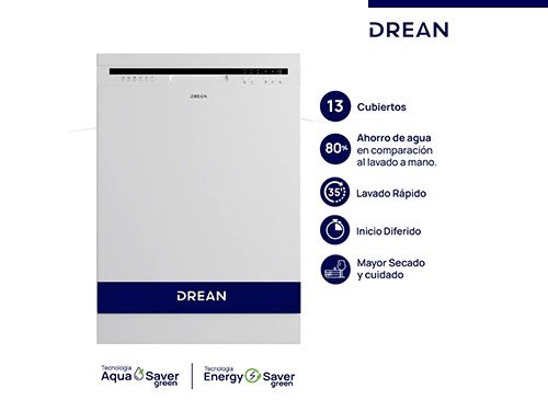 Lavavajillas 13 cubiertos Blanco Drean LVDR1306CB0