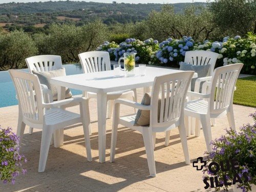 Mesa De Jardín Plástico Exterior 140 X 80 Reina