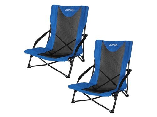 Kit X2 Sillas Bajas Camping Playa Plegables Alpina Fold 70