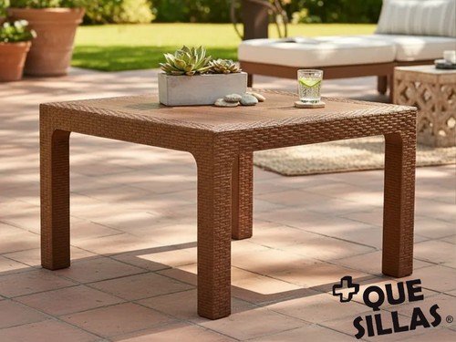 Mesa Ratona Plastica Simil Rattan 70 X 70 Diseño Alejo