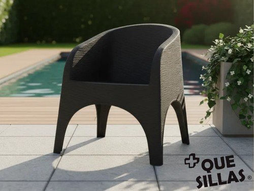 Sillón Plástico jardín exterior Símil Rattán Apilable Reforzado Alejo