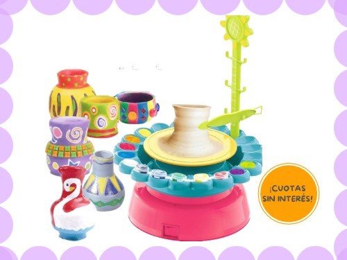 Maquina arcilla giratoria niños . KIT moldear y diseñar cerámica