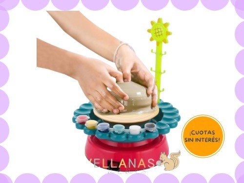 Maquina arcilla giratoria niños . KIT moldear y diseñar cerámica