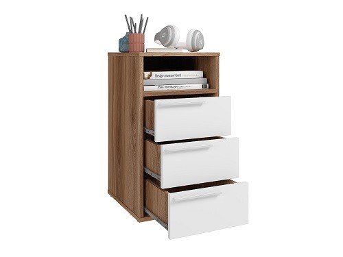 Cajonero Mesa Minimalista Combinado Blanco
