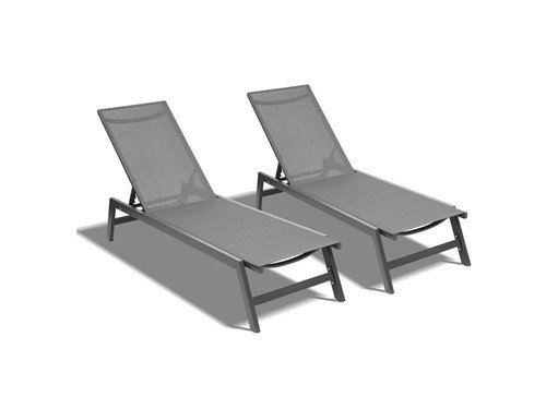 Juego De Reposeras De Aluminio Y Textilino