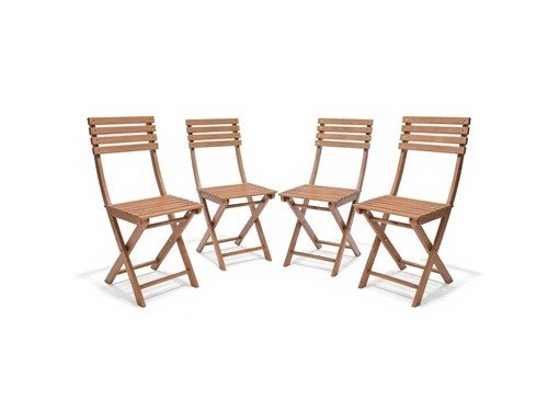 Set De Sillas Bistro Madera Plegables X4 Unidades