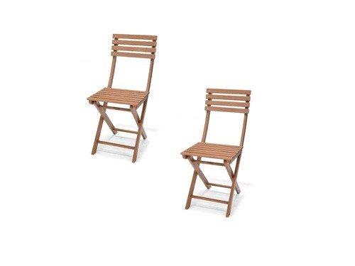 Set De Sillas Bistro Madera Plegables X2 Unidades