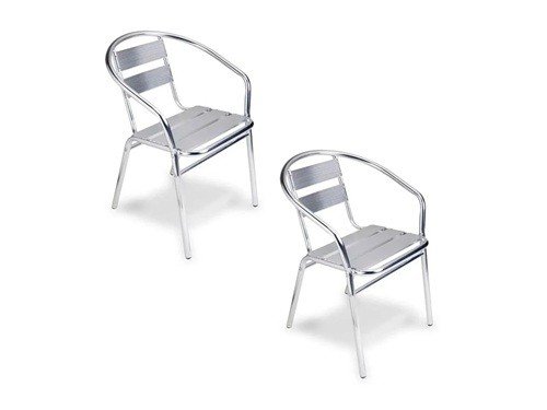 Sillas De Exterior Bistro Aluminio x 2 Unidades