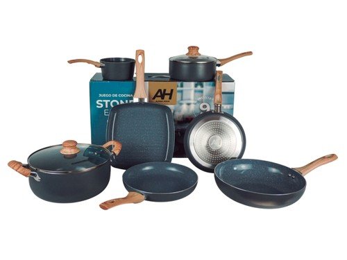 Bateria Cocina Ollas Sarten 9 Piezas Ceramica Alpina CER-07