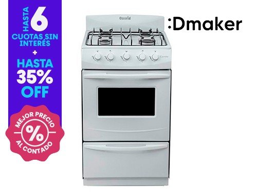 Cocina Escorial Candor S2 Gas Natural 51cm Blanca