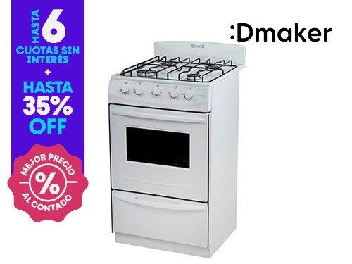 Cocina Escorial Candor S2 Gas Natural 51cm Blanca