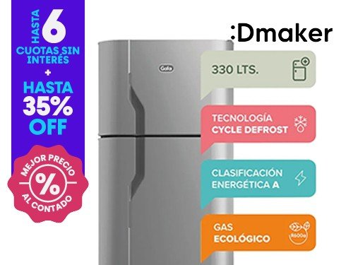 Heladera Gafa Con Freezer 330L HGF368AFP Plata