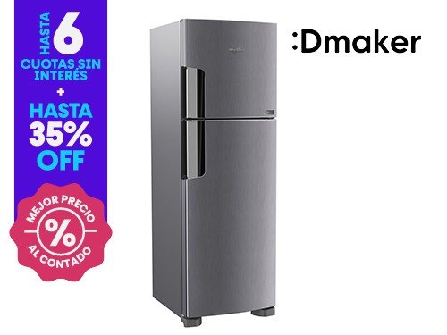 Heladera Whirlpool No Frost Inverter 386L WRM42HKDIM Inox