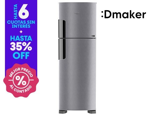 Heladera Whirlpool No Frost Inverter 386L WRM42HKDIM Inox