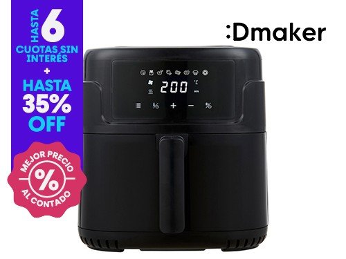 Freidora de Aire TechGO 5L 1300W 8 Programas Negra