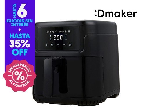 Freidora de Aire TechGO 5L 1300W 8 Programas Negra