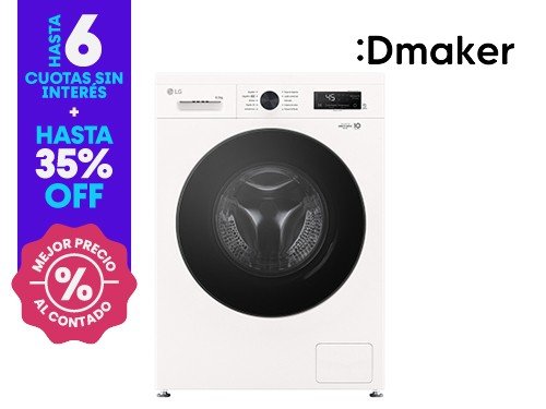 Lavarropas LG Inverter Carga Frontal 6.5kg 1200rpm Blanco