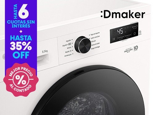 Lavarropas LG Inverter Carga Frontal 6.5kg 1200rpm Blanco