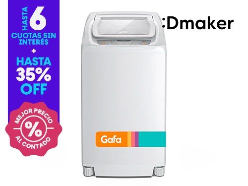 Lavarropas Gafa Digi Fit Automático 6.5kg Carga Superior Blanco