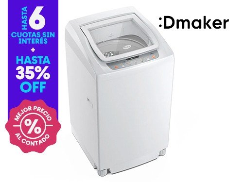 Lavarropas Gafa Digi Fit Automático 6.5kg Carga Superior Blanco