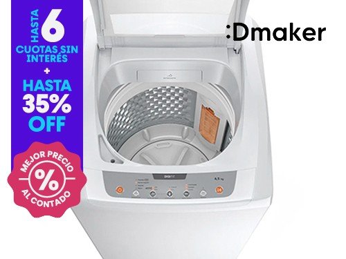 Lavarropas Gafa Digi Fit Automático 6.5kg Carga Superior Blanco