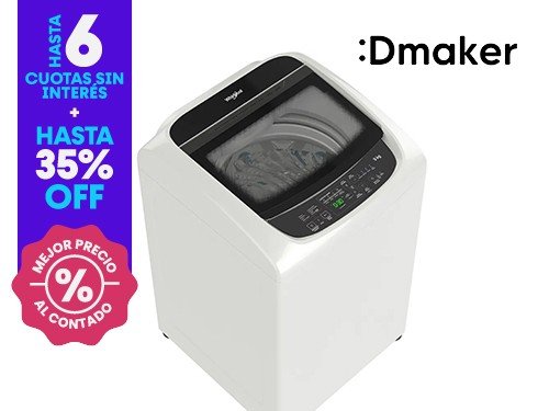 Lavarropas Whirlpool Automático Carga Superior 9kg 740rpm Blanco