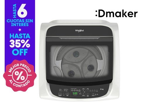 Lavarropas Whirlpool Automático Carga Superior 9kg 740rpm Blanco